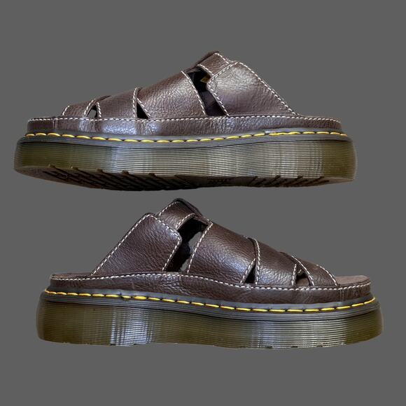 Dr. Martens Maxxy Slide Brown AR Rogue Leather Sandal 11 main image 4
